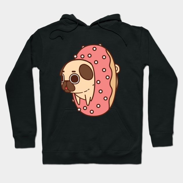 Puglie Doughnut Hoodie by Puglie Pug 